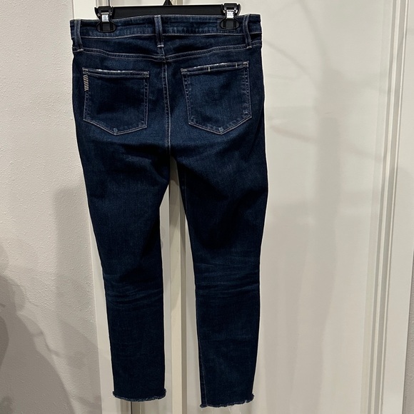 Paige Skyline Skinny Crop Jeans | Raw Hem | Indigo Wash | Sz 28 - Picture 5 of 11